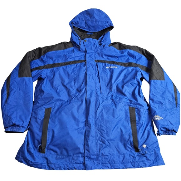 Columbia Whirlibird Interchange Jacket XXL Blue Black Omni Heat Outdoor Ski